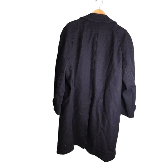 Pure New Wool Vintage Navy Blue Heavy long winter coat - Picture 6 of 7
